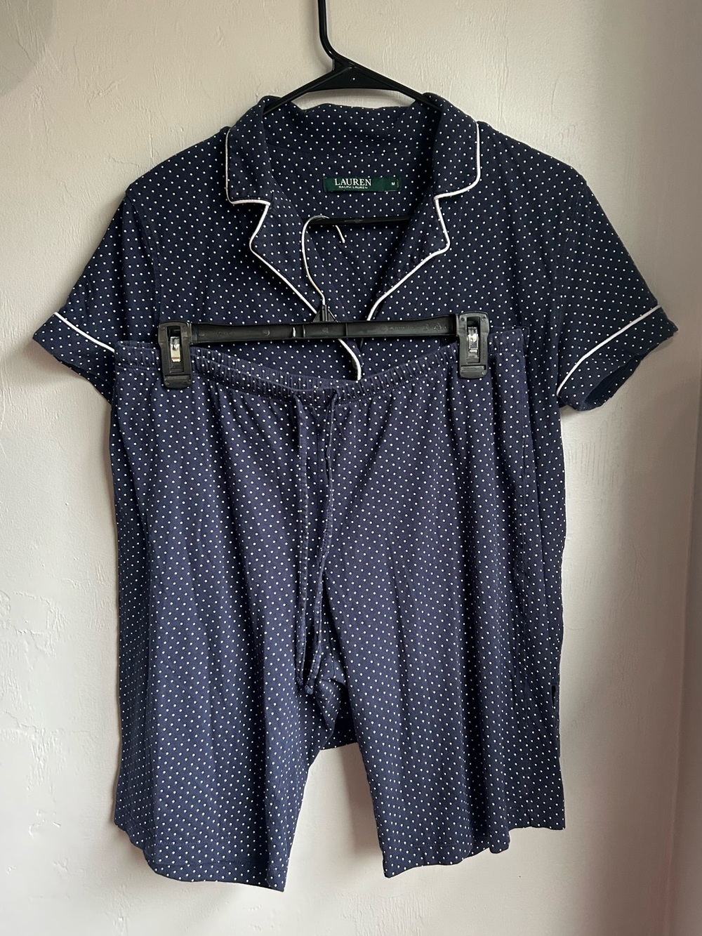 Ralph Lauren Navy Polka Dot Pajama Set